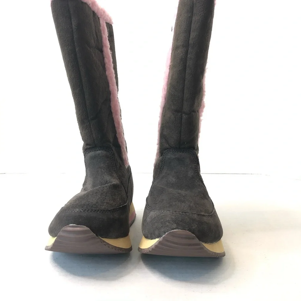 Volatile Girls Brown Boot With Pink Fur Lined